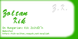 zoltan kik business card